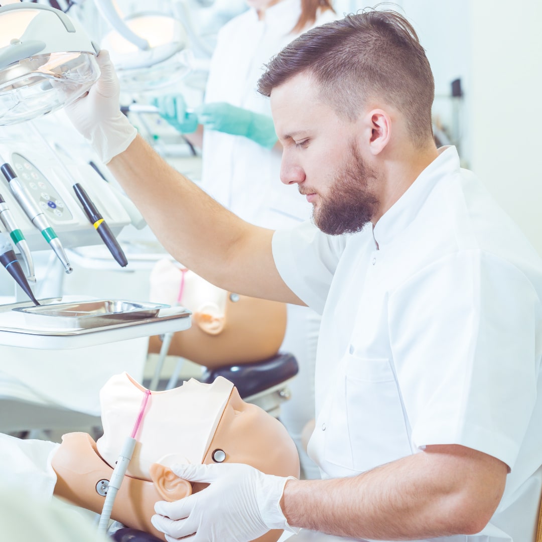A dentist with a patient