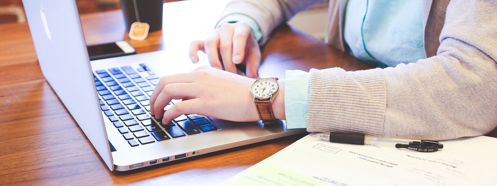 Student working at a laptop